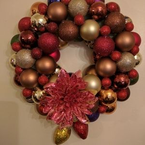Handmade bulb wreath.
